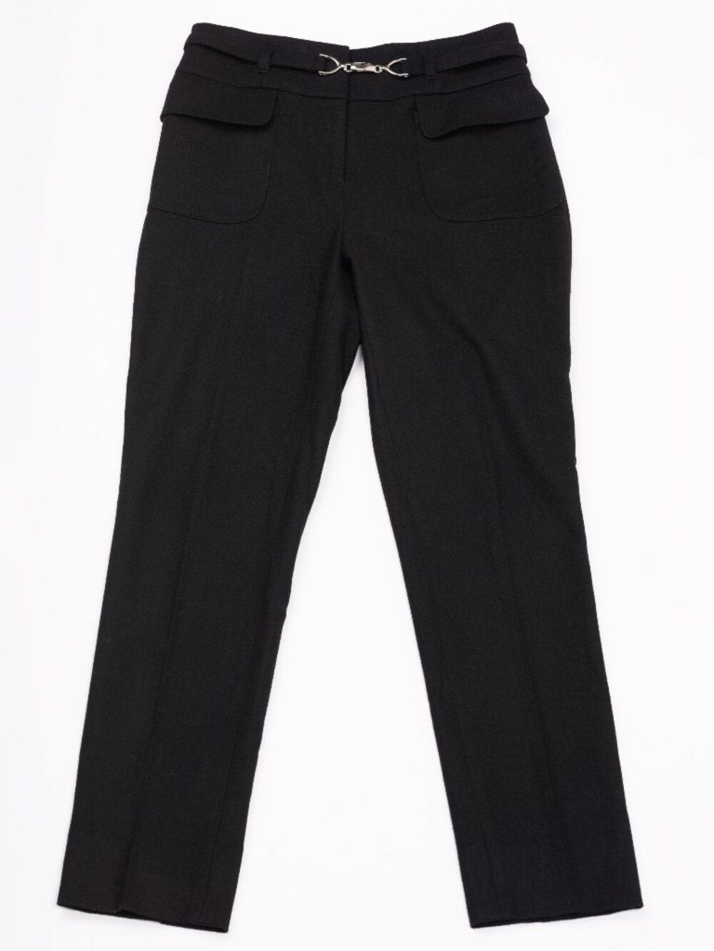 Magaschoni Collection Black Wool Blend Trousers Italian Fabric Size 6 EUC